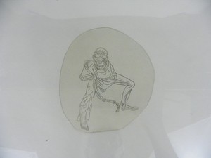 Vintage Acetate Stencil " Eddie". Tattoo stencil.