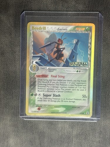 Pokemon Beedrill (Delta Species) 1/113 Delta Species Reverse Holo Stamped