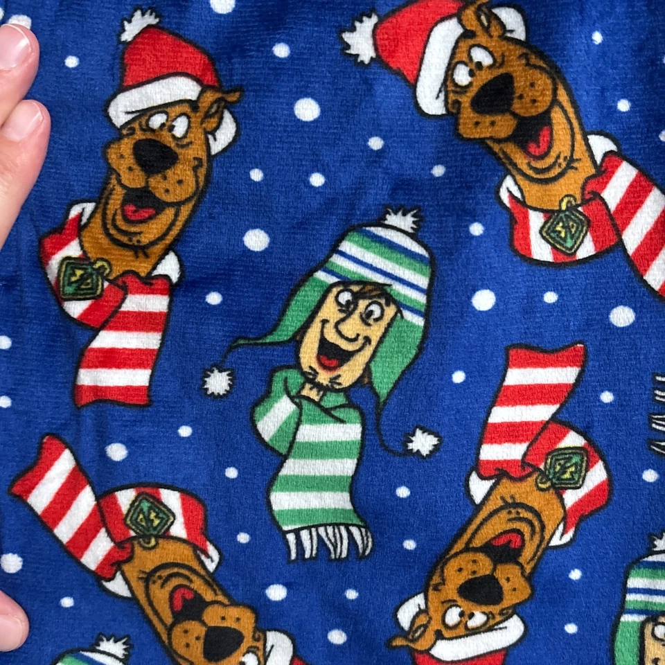 Pantalones de Pijama Scooby Doo M Azul Papá Noel Vacaciones Navidad Retro Difuso Suave Pijamas Foto 2 de 4