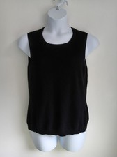 Ladies Jobis 100% Cashmere Black Tank Top Sleeveless Jumper Size 44  Size 14 16?