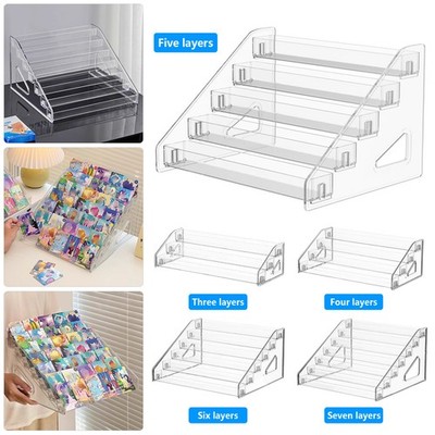 5-7 Tiers Acrylic Clear Riser Display Stand Makeup Organizer Perfume Rack Holder