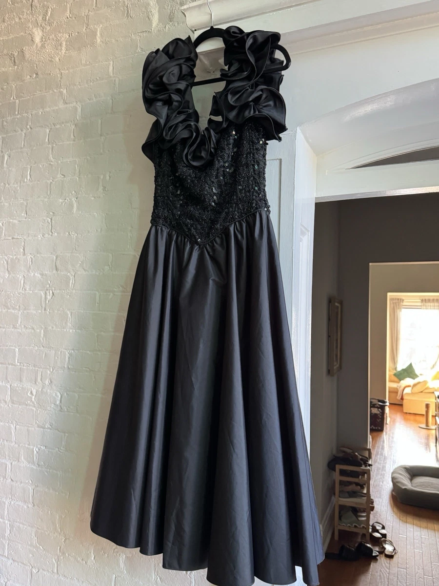80s prom dress black 1980s Vintage Dresses for Women for sale xmas gift Sky Blue Bridesmaid Dress Size:14 US Women (11 AU/UK) which means would be