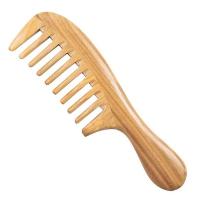 1PC Wide Tooth Comb Wet Hair Anti-Static Sandalwood Comb Sandalwood Comb