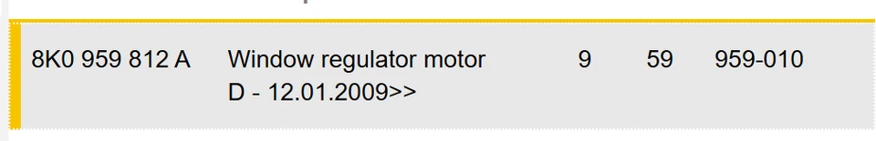 Motor regulador ventana delantera derecha AUDI A4 A5 Q5 2010-2012 USADO OEM 8K0959812A Foto 2 de 4