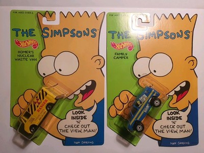 Hotwheels 1990 The Simpsons Nuclear Waste Van + Family Camper Set Mattel MOC