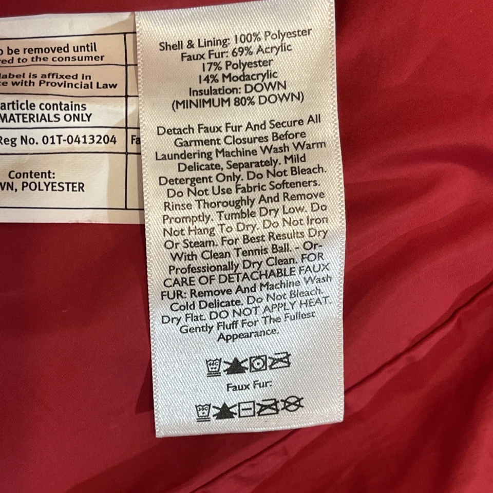 Eddie Bauer Parka Jacket Womens M Puffer Coat Gorpcore Goose Down Faux Fur Trim - Image 4 of 4