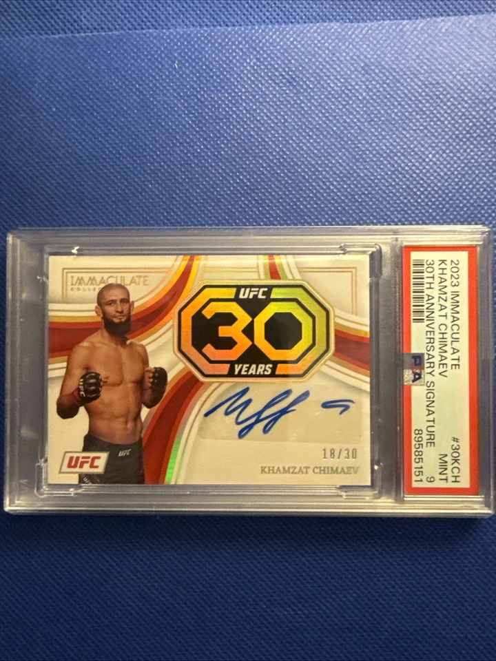 UFC Immaculate 2023 Khamzat Chimaev / 30 Auto Psa9 30th Anniversary Signature - Image 2 of 3