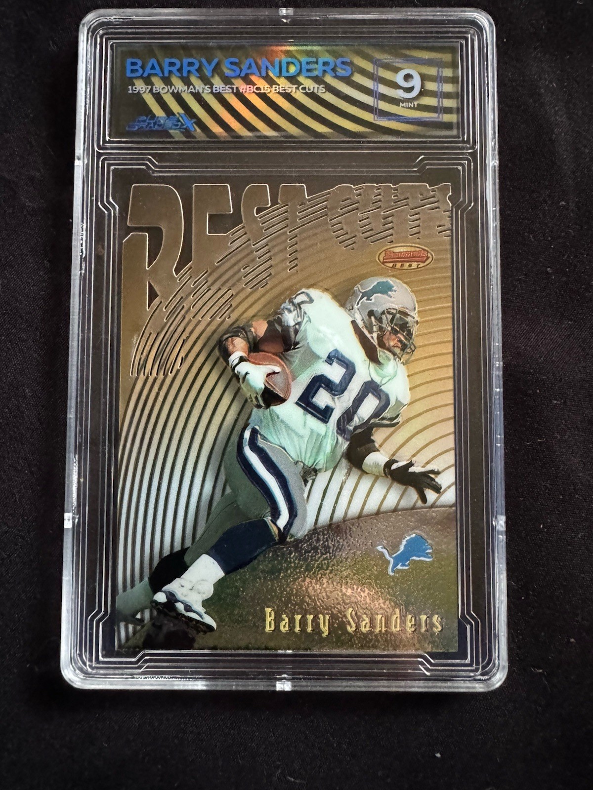 1997 Bowman's Best Cuts Die-Cut #BC15 Barry Sanders PGX 9 Mint