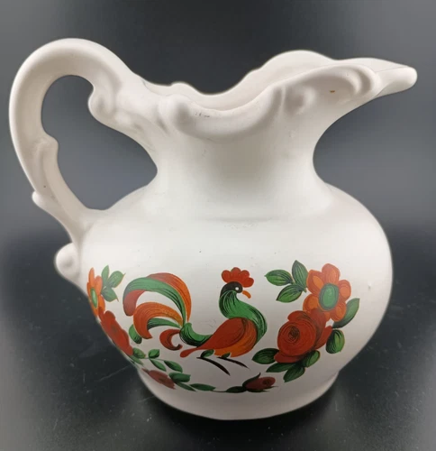 McCoy Pottery Pitcher Yorkville Rooster Folk Art Design Farm House Decor Dutch