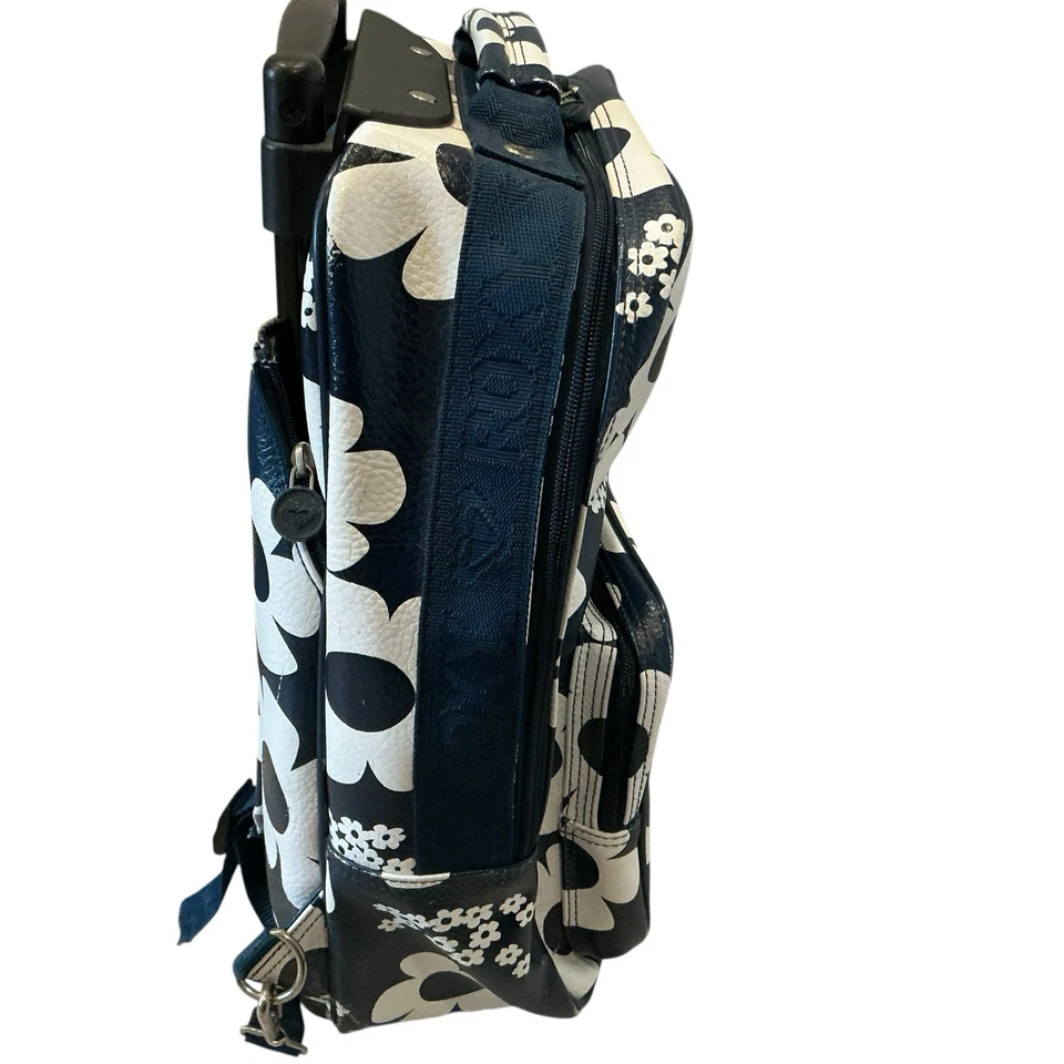 Mochila con ruedas Roxy vintage equipaje de viaje para escapada azul blanco floral Foto 3 de 4