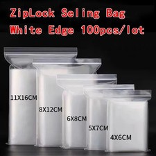 Transparent Ziplock Bags 100PCS Reusable Plastic Storage Seal Bags