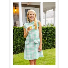 The Beaufort Bonnet Company Hart's Happy Race Day Dress Putney Plaid XL NWT