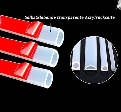 Selbstklebend Silikon D-Profil Fensterdichtung Türdichtung Dichtband Dichtung