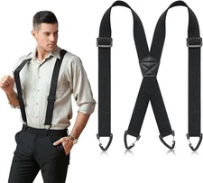 Suspenders for Men Heavy Duty, X Back Hidden Suspender 1.5" Under Clothing