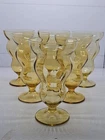 6 VTG Federal Glass Soda Fountain Glass Depression Golden Glow LIDO Yellow Amber