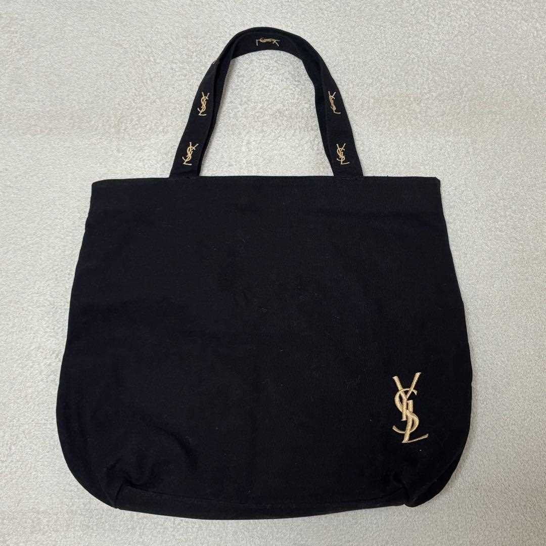 バッグ Yves Saint Laurent Logo Handbag BLACK YVES SAINT LAURENT Handbag Tote Logo Canvas Black Women's USED