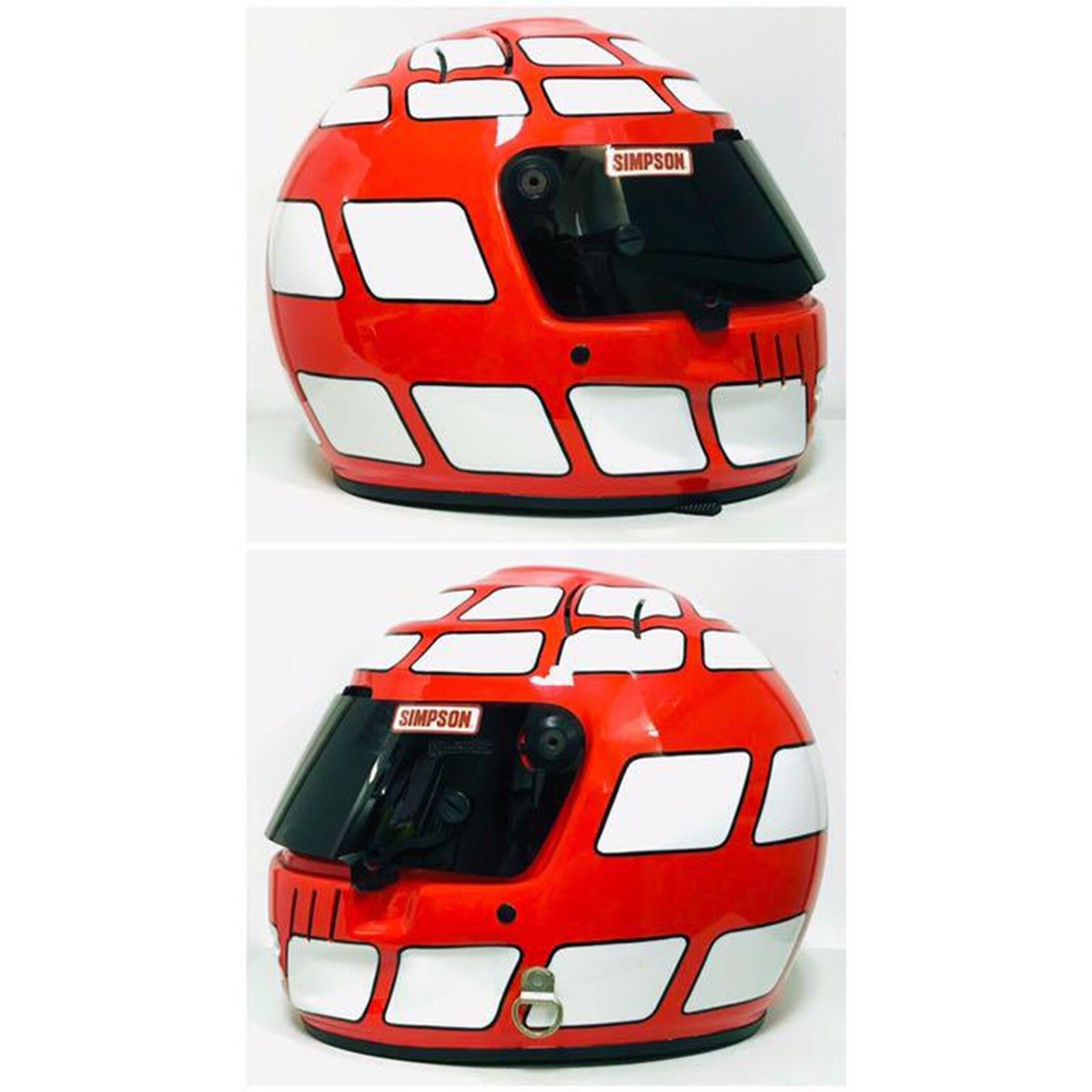 SIMPSON SUPER SHARK 90s Helmet Custom Paint Limited Color Red White Near  Mint | eBay