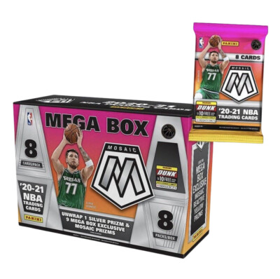 Panini 2020-21 Mosaic Bascketball Trading Cards Mega Box (80 Cards
