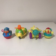 Playskool Weeble Wobbles Crossing Guard Scooter Airplane and Chicken Pilot Lot