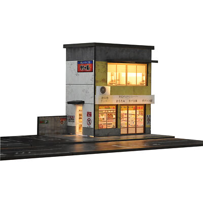 Diorama 1/64 Autogaragenmodell LED-Stadtparkplatz-Werkstatt-Szene Display Modell