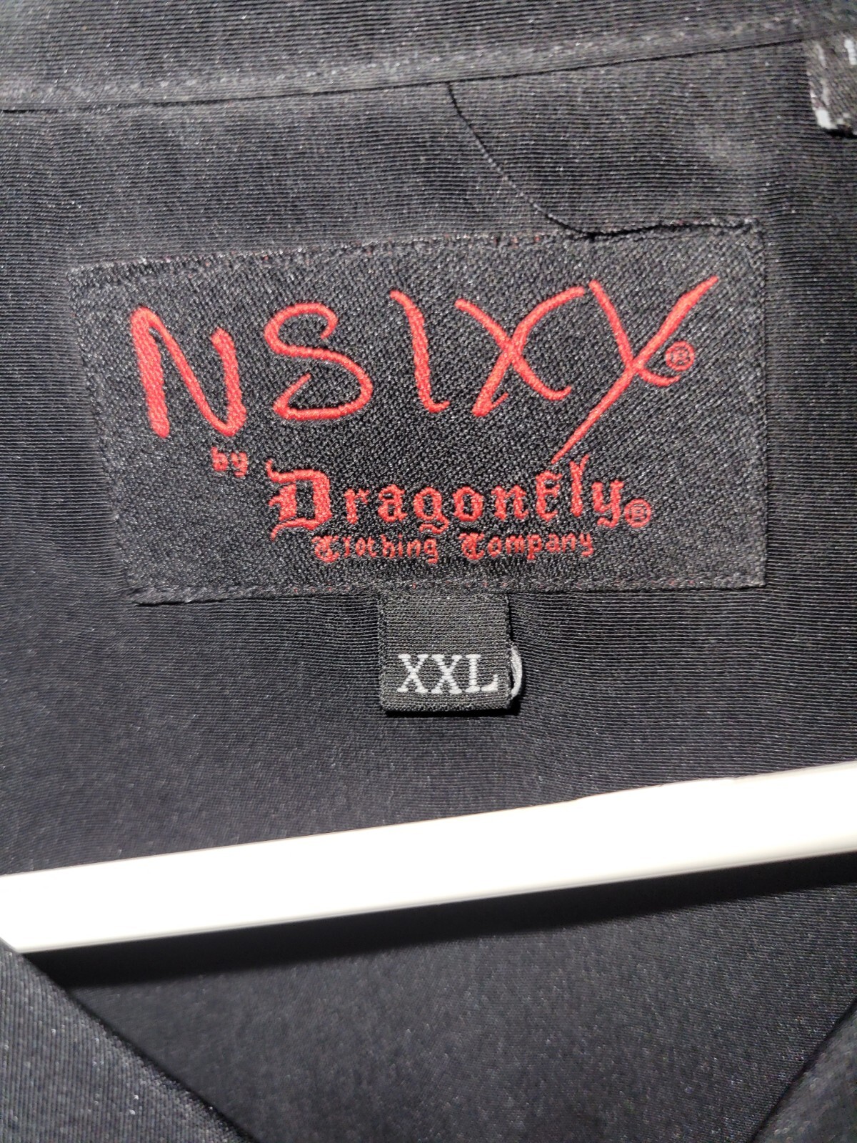 Nikki Sixx Poker Dragonfly Shirt Size 2XL Mens XXL Royal Flush 8 Ball Dice image 5