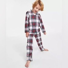 FAMILY PAJAMASMatching Kids Stewart Plaid Pajama Set, Size 4-5new