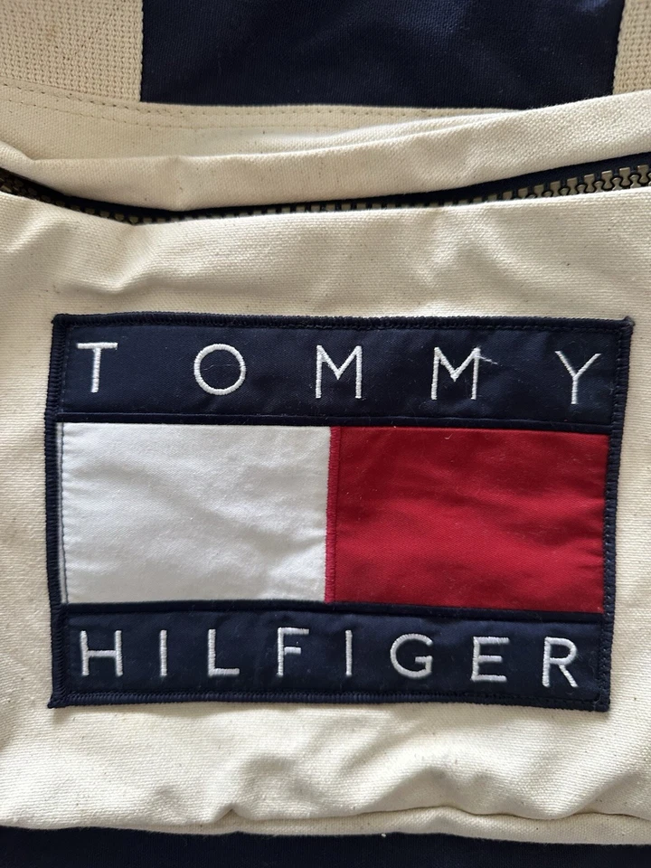 Tommy Hilfiger Bolso de Hombro de Viaje Gimnasio Lona Logotipo De Colección Años 90 Lona Foto 3 de 4