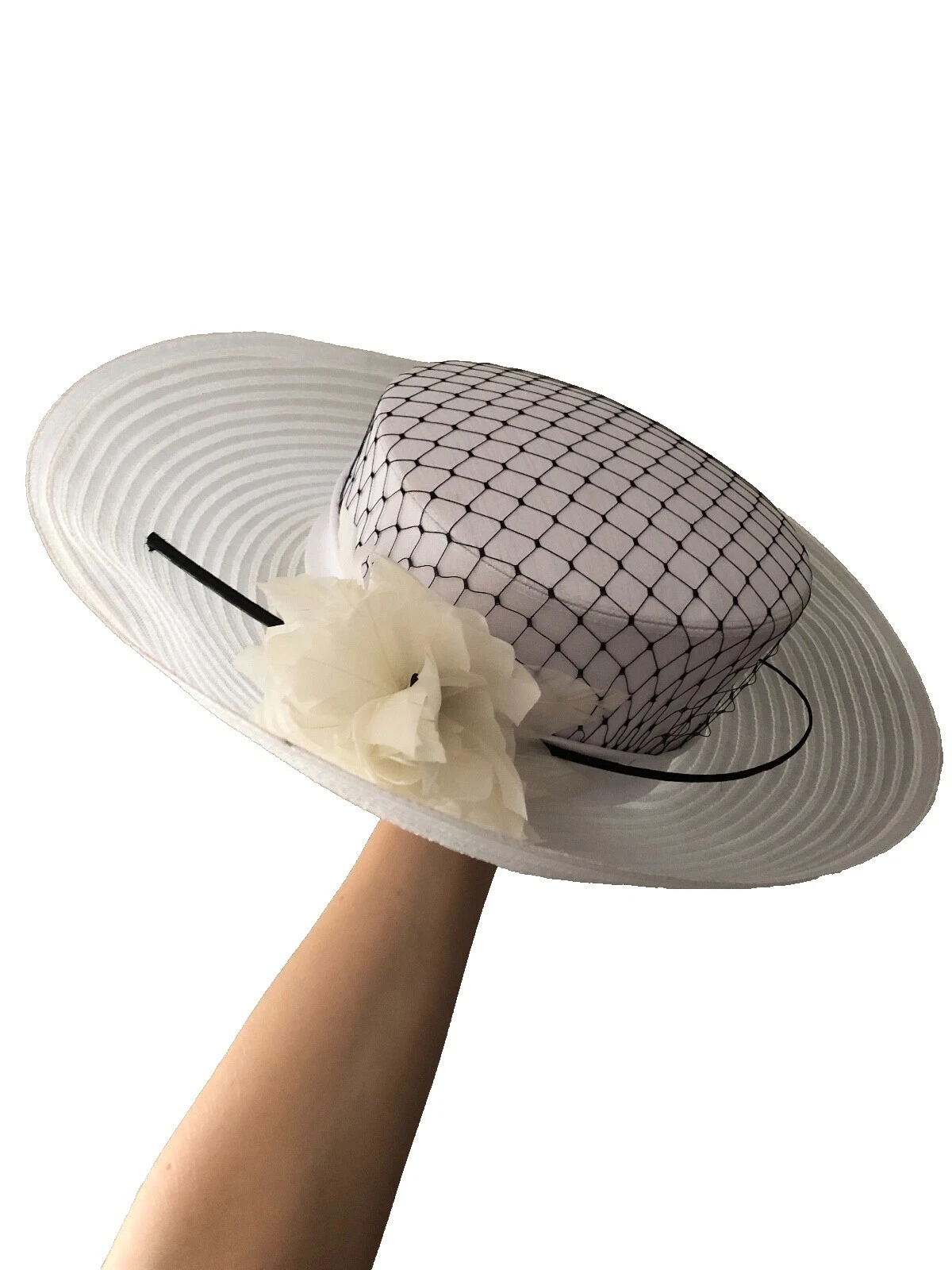White Straw Vintage Hats for Women
