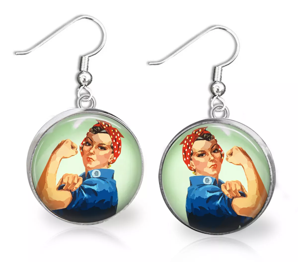 Rosie the riveter earrings clearance