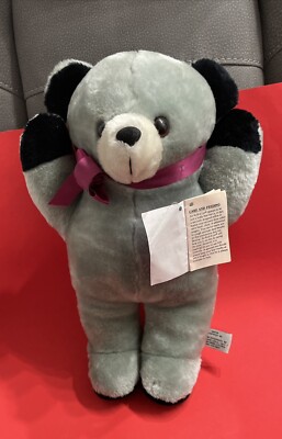 NWT-HTF-VTNG-15'' 1985 SIR KOFF-A-LOT MUFFIN GREY TEDDY BEAR STUFFED ANIMAL