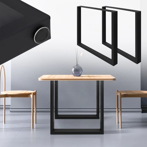Tischbeine Tischkufen Tischgestell Tischuntergestell Stahl 70 x 72 cm Schwarz