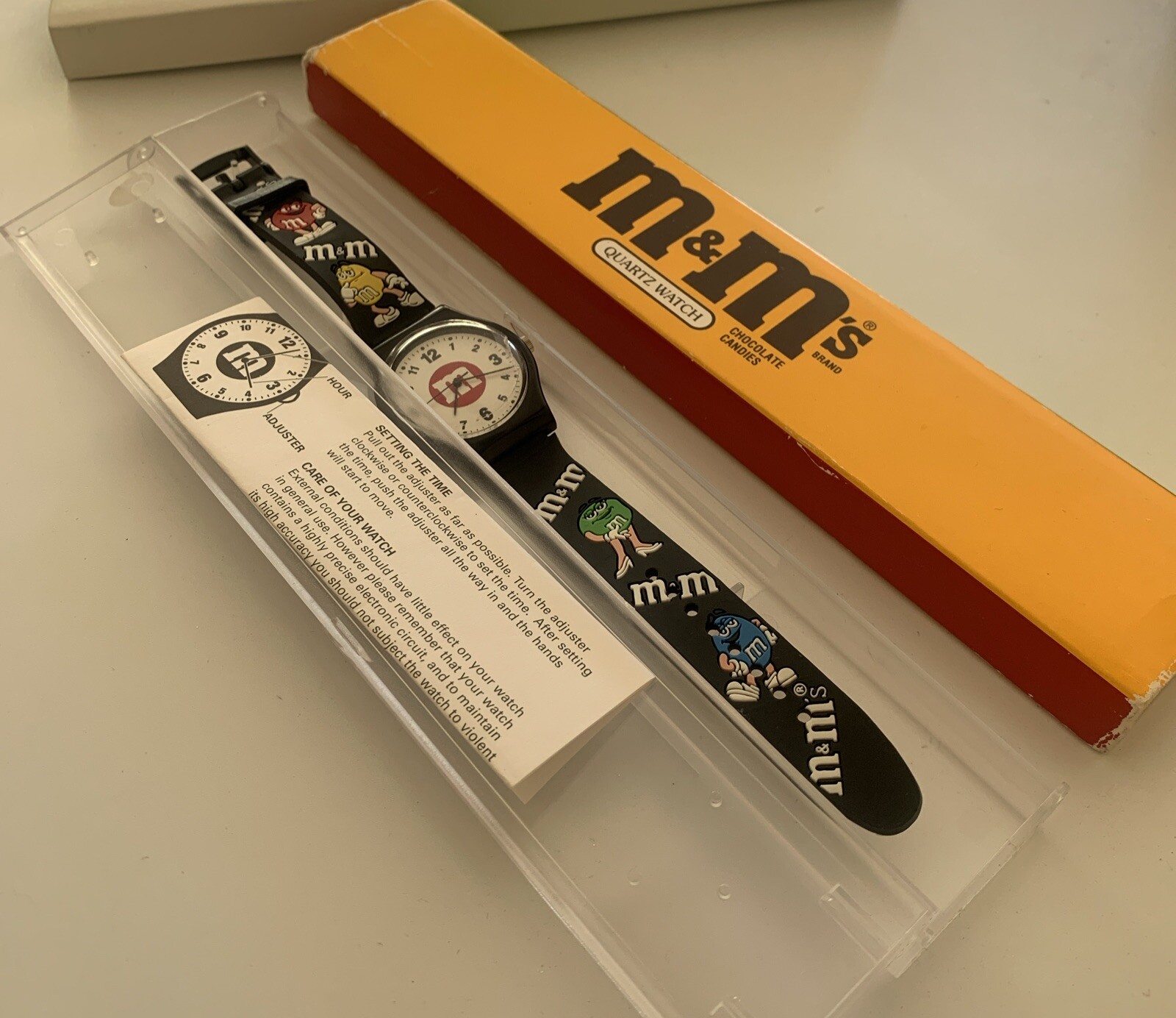 Vintage M&M's 90s Engraved Collector's Edition Watch M&M, Original Box