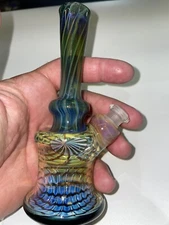 heady mini fumed Water pipe Bubbler  American made glass Spoon Recycler￼