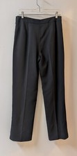 Kasper Black Lined Trouser Pants Side Zip Flat Front 30x31 Straight Leg 6