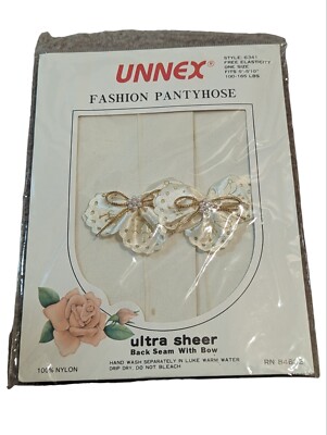 Unnex Fashion Pantyhose Ultra Sheer Back Seam With Bow Pinup