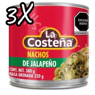 3X LA COSTENA JALAPENO FOR NACHOS  FROM MEXICO - 3 CANS 380g EA - PRIORITY SHIP