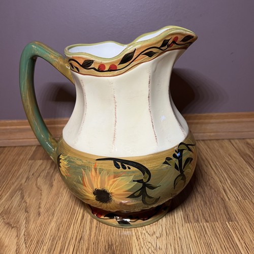 Certified International Margaret Le Van Sunflower 88 Oz Pitcher 8 3/4” - Picture 3 of 9