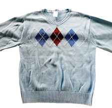 Gymboree Boys Sweater Blue Argyle V Neck Pullover Cotton 10