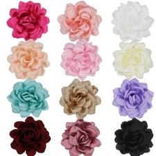 Modern Fabric Flower Lapel Clip Sophisticated Big Flower Corsage Pin for Women