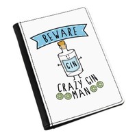 Beware VerrüCkte Gin Mann Passport Halter HüLle ÜBerzug Etui - Lustig Tonic