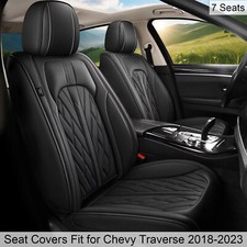 Car Seat Covers Fit For Chevy Traverse 2018-2023 Waterproof Faux Leather 7 Seats