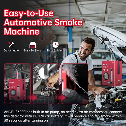 ANCEL S3000 12V EVAP tubo coche detector de fugas de humo dispositivo analizador - Imagen 5 de 13