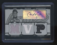 2006 TOPPS CAL RIPKEN JR 1/1 AUTOGRAPH TRIPLE GAME JERSEY *MVP*  RARE HOF AUTO
