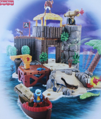 Piraten Küste Insel Imaginext Figuren Spielzeug Set Fisher Price Mattel 2002 NEU