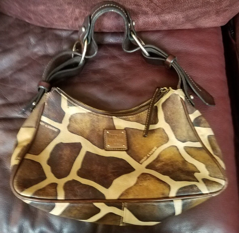 Dooney & Bourke Jirafa Lona Recubierta Hobo Bolso de Hombro Monedero Bolso de Mano