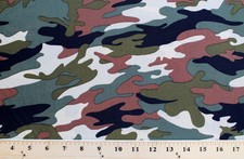 Matte' Jersey Woodland Camo Fabric Print by the Yard D442.22