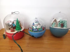 Hallmark Keepsake Christmas Ornament Magic Light And Motion bears ,train ,cabin