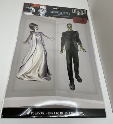 Universal Monsters Frankenstein & Bride Large over 5ft Halloween Scene Setters
