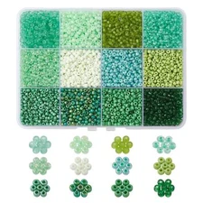 12Color 3960pcs Glass Geen Beads 3-4mm Mini Beads for Jewelry Making
