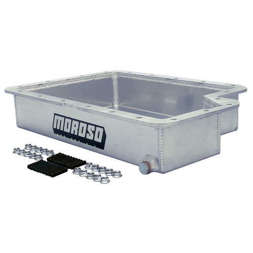 Moroso Transmission Pan 42050; Fabricated Aluminum 2qt Extra for Ford